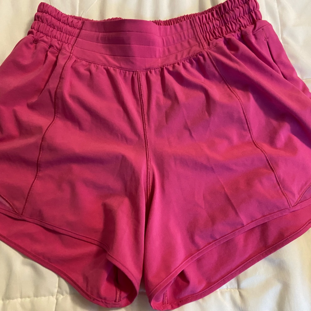 4” high rise sonic pink size 8